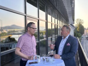 Rudolf Donner und Alexander Sollböck am Abend beim Branchentreff